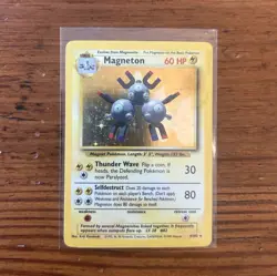 Pokemon TCG Magneton Base Set Holo Rare 60 HP Stage 1 9/102 English - Image 1
