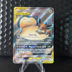 Eevee & Snorlax GX (Full Art) 171/181 Sm-Team Up Holo - Image 1