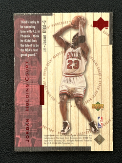 1998 Upper Deck Hardcourt Jason Kidd Michael Jordan Holding Court Red #J21 /2300 - Image 2