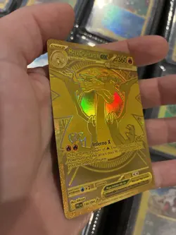 Mega Charizard x Ex Gold Hyper Rare 130/094 Phantasmal Flames Pokemon Card - Image 2