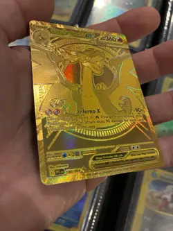 Mega Charizard x Ex Gold Hyper Rare 130/094 Phantasmal Flames Pokemon Card - Image 4