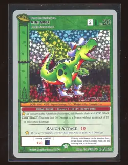 Mini T-Rex Metazoo HOLO Playtester UFO Silver Sample Card - Image 1