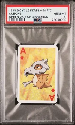 1999 Pokemon Cubone Mini Playing Card Poker Bicycle PSA 10 Gem Mint - Image 1