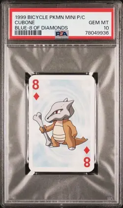 1999 Pokemon Cubone Mini Playing Card Poker Bicycle PSA 10 Gem Mint - Image 1