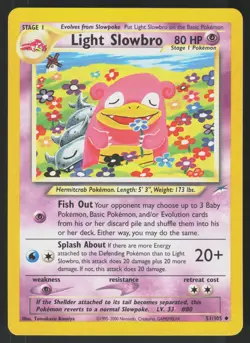 Pokemon Light Slowbro 51/105 Neo Destiny Uncommon Near Mint - Image 1