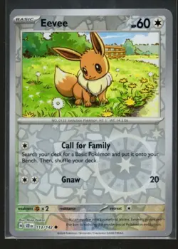 Eevee 113/142 C Stellar Crown Reverse Holo NM/M Pokemon - Image 1