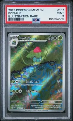 2023 POKEMON MEW EN-151 ILLUSTRATION RARE #167 IVYSAUR PSA 9 - Image 1