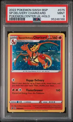 2022 POKEMON SWSH BLACK STAR PROMO #075 SPECIAL DELIVERY CHARIZARD-HOLO PSA 9 - Image 1