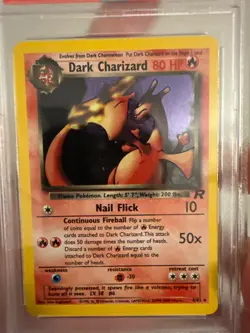 Pokemon Team Rocket Dark Charizard Holo Rare Unlimited 4/82 2000 PSA 8 - Image 3