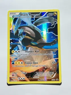 Pokemon TCG Black Kyurem XY80 Full Art Black Star Holo LP - Image 1