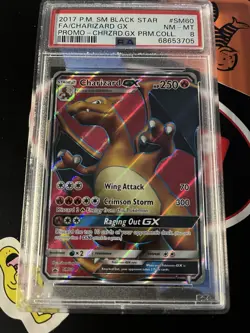 2017 POKEMON SM BLACK STAR PROMO #SM60 CHARIZARD GX PSA 8 - Image 1