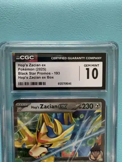 The Pokemon Company Hop's Zacian ex Black Star Promo 193 Holo EN CGC 10 2025 - Image 2