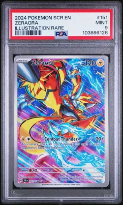 2024 Pokemon Scr En-Stellar Crown #151 Zeraora Illustration Rare PSA 9 - Image 1