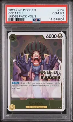 2024 ONE PIECE JUDGE PACK VOLUME 3 102 GEDATSU PSA 10 GEM MINT - Image 1