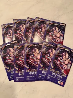 One Piece TCG OP14 The Azure Sea's Seven Sleeved Booster Pack LOT x10 Sealed - Image 1
