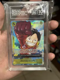 Bandai 2024 One Piece CCG OP07-109 Monkey D. Luffy Alt Art Holo SR TAG 10 - Image 1