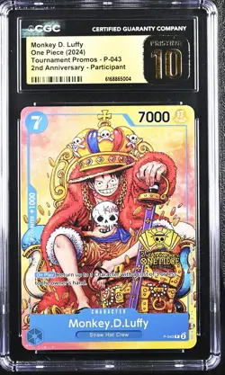 2024 ONE PIECE MONKEY D. LUFFY TOURNAMENT PROMO P-043 CGC 10 PRISTINE H PT - Image 1