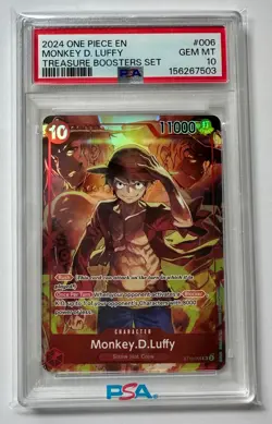 2024 ONE PIECE PROMOS | TREASURE BOOSTERS SET #006 MONKEY D. LUFFY - PSA 10 - Image 1