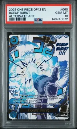 One Piece - OP12-060 - Boeuf Burst - Event Manga Alternate Art - PSA 10 - Image 1