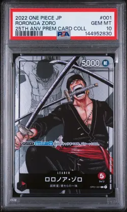 PSA 10 RORONOA ZORO 2022 ONE PIECE JAPANESE 25TH ANNIVERSARY - Image 1