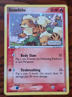 Growlithe Reverse Holo Stamp - 2006 Pokemon Card EX Legend Maker 55/92 - NM - Image 1
