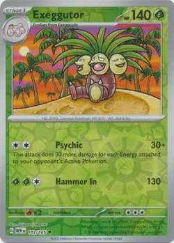 Exeggutor 103/165 Reverse Holo MEWen 151 English Pokemon Card NM - Image 1