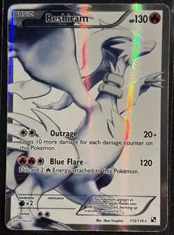 Reshiram 113/114 - Pokemon TCG Black & White Full Art 2011 Ultra Rare - HP Card - Image 1