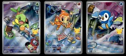 First Partner Promo Turtwig Chimchar Piplup MEP 040 041 042 Set Pokemon Card - Image 1
