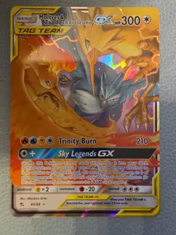 Pokemon Card Moltres & Zapdos & Articuno GX 44/68 Hidden Fates Holo Full Art - Image 1
