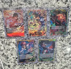 Bandai One Piece Card Game Ace Sabo Zoro Koby Mihawk Lot 5 EN Holo Alt Art - Image 1