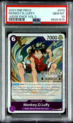 2023 One Piece EN Judge Pack Volume 2 Monkey D Luffy #070 PSA 10 GEM MINT - Image 1