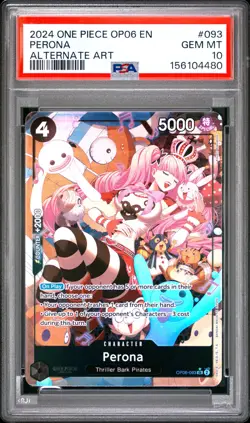 2024 ONE PIECE OP06-WINGS OF THE CAPTAIN ALTERNATE ART #093 PERONA PSA 10 - Image 1