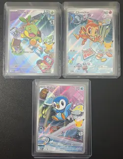 Pokemon First Partner Illustration Collection - Turtwig Chimchar Piplup Set - Image 1