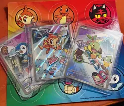 Pokemon First Partner Illustration Collection Chimchar Turtwig Piplup Set - Image 1