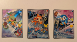 Pokemon First Partner Illustration Collection Gen 4 Set Turtwig Chimchar Piplup - Image 1