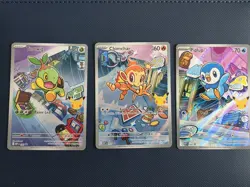 Pokemon First Partner Illustration Collection Sinnoh Set Turtwig Chimchar Piplup - Image 1