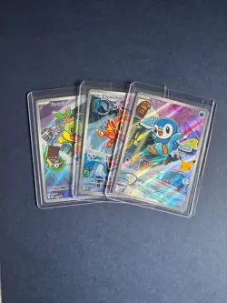 Pokemon First Partner Illustration Collection Sinnoh Set Turtwig Chimchar Piplup - Image 1
