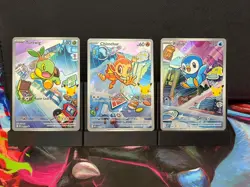 Pokemon First Partner Illustration Collection Sinnoh Set Turtwig Chimchar Piplup - Image 1