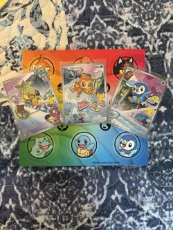 Pokemon First Partner Illustration Collection Turtwig Chimchar Piplup Promo Set - Image 1