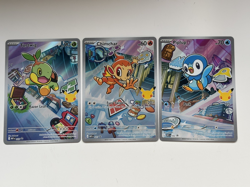 Pokemon First Partner Illustration Collection Turtwig Chimchar Piplup Promo Set - Image 1