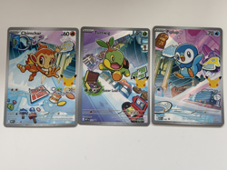Pokemon First Partner Illustration Collection Turtwig Chimchar Piplup Promo Set - Image 1