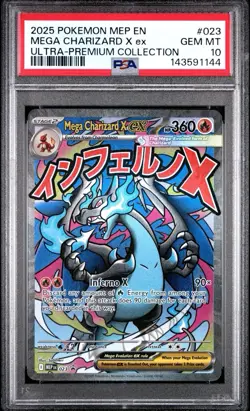 2025 Pokemon MEP EN Mega Charizard X EX Ultra Premium #023 PSA 10 GEM MINT - Image 1