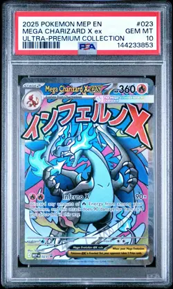 2025 Pokemon MEP EN Mega Charizard X EX Ultra Premium #023 PSA 10 GEM MINT - Image 1