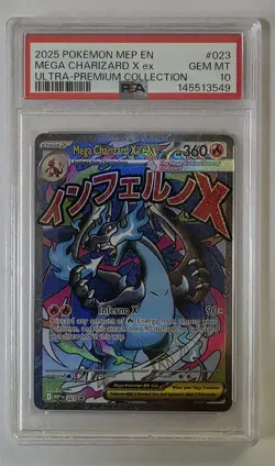2025 Pokemon MEP EN Mega Charizard X EX Ultra Premium #023 PSA 10 GEM MINT - Image 1
