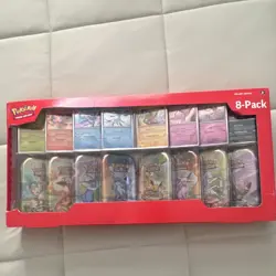 Pokemon TCG Scarlet & Violet Prismatic Evolutions Mini Tin 8-Pack Box 2025 - Image 1