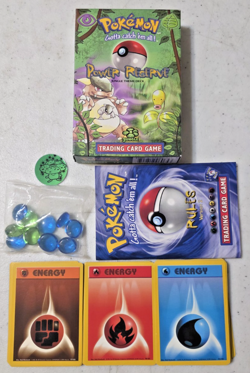 1999 Pokemon TCG - Power Reserve Jungle Theme - Deck Box Energy cards Coin Glass - Image 1