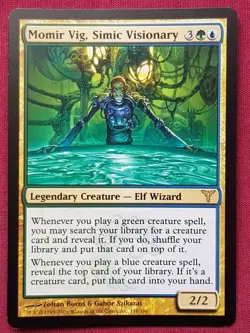 Magic The Gathering DISSENSION MOMIR VIG SIMIC VISIONARY blue/green card MTG - Image 1