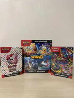 Pokemon TCG 151 + Phantasmal Flames + Surging Sparks Booster Bundles - Image 1