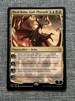 Wizards of the Coast MTG Nicol Bolas God-Pharaoh HOU Mythic 140 EN Planeswalker - Image 1