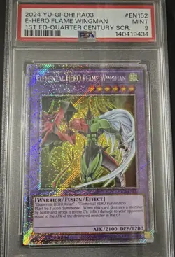 Konami Yu-Gi-Oh! Elemental HERO Flame Wingman RA03-EN152 1st Ed QCSR PSA 9 - Image 1